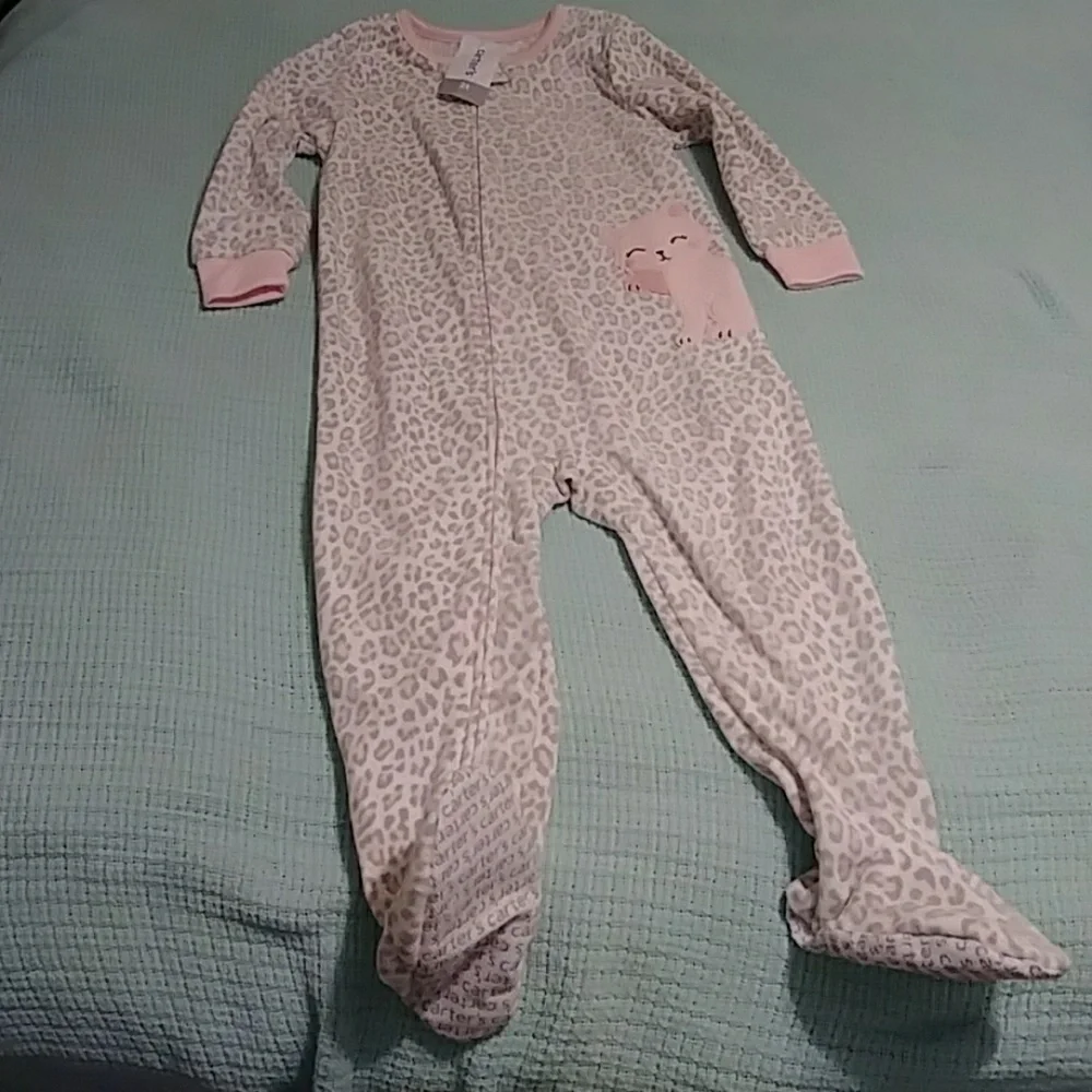 NWT CARTER'S pink fleece kitty Pajama Blanket S…